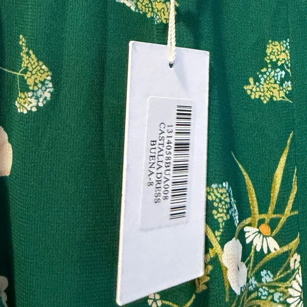 Reformation Castalia Green Floral Long Sleeve Maxi Dress - Picture 3 of 4